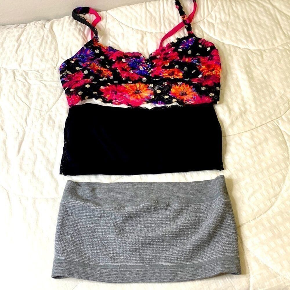 3 bras. (2) bandeau and (1) bralette. Victoria Secret, Full Tilt. See video.